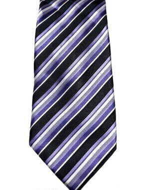 Hathaway Purple Black White Striped Men’s Tie